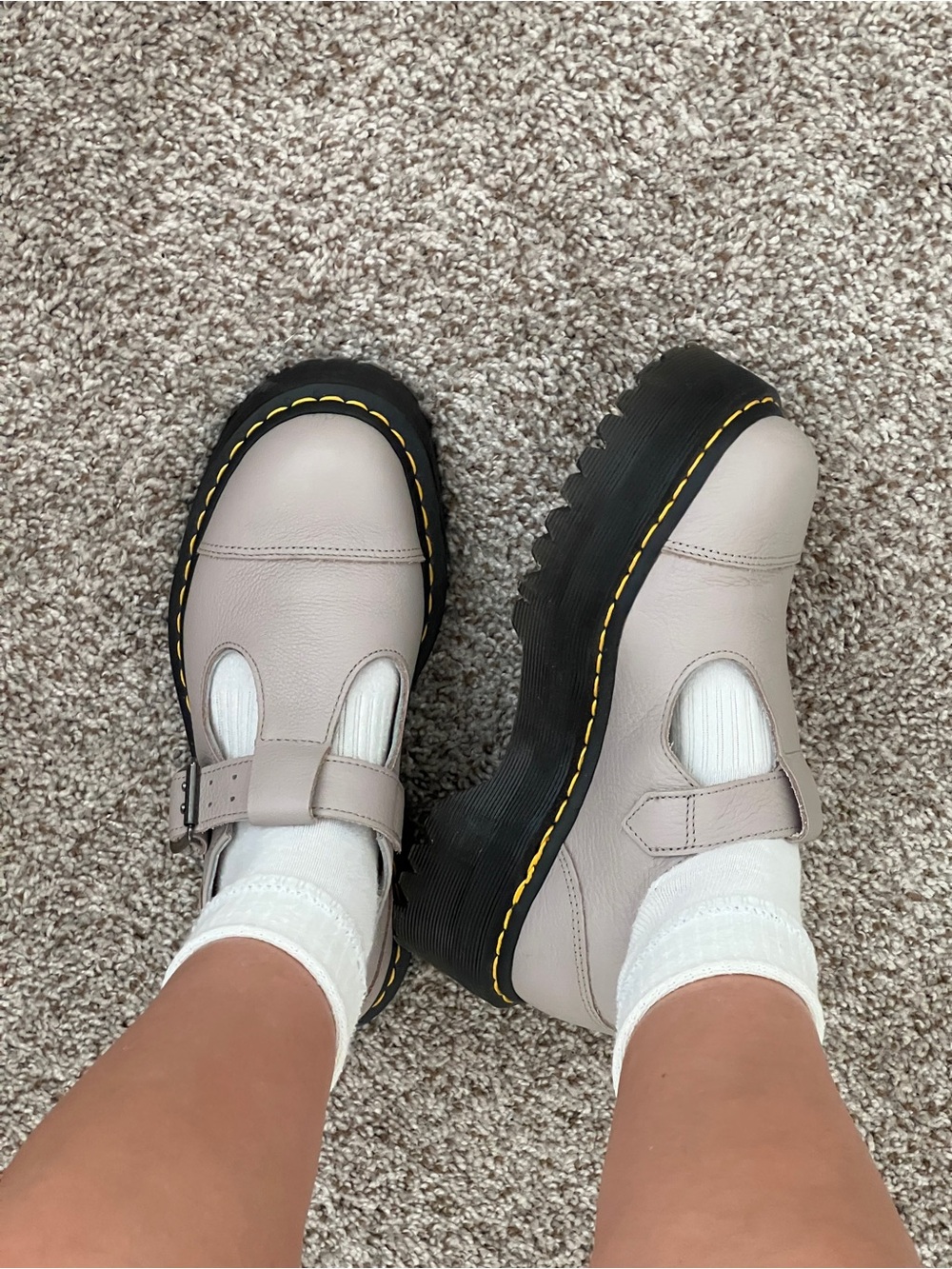 Dr. Martens Bethan Pisa Leather Platform Mary Jane — Vintage Taupe - Picture 6 of 11